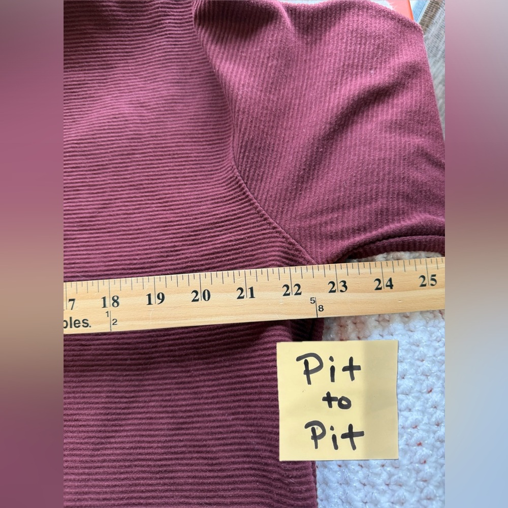 Hedge Men's Pullover Maroon Long Sleeve Shirt Size - Picture 8 of 9